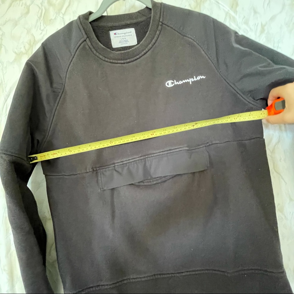 Champion large black pullover sweater front pocket sweatshirt men’s long sleeve - Picture 11 of 11
